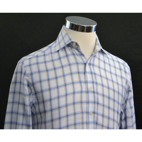 DAVID SADDLER‎ Men's Long Sleeve Spread Collar Dress Shirt SIZE MEDIUM - Picture 3 of 7